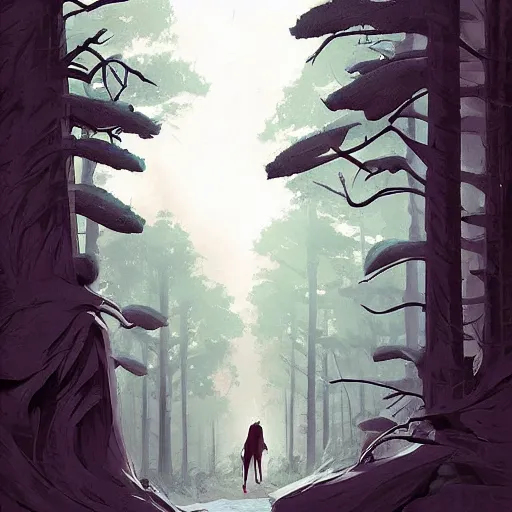 Image similar to painting giant monsters in a dark, scary forest at night smooth face median photoshop filter cutout vector, behance hd by jesper ejsing, by rhads, makoto shinkai and lois van baarle, ilya kuvshinov, rossdraws global illumination