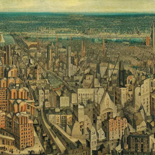 Prompt: chicago cityscape painted by pieter bruegel, detailed, intricate