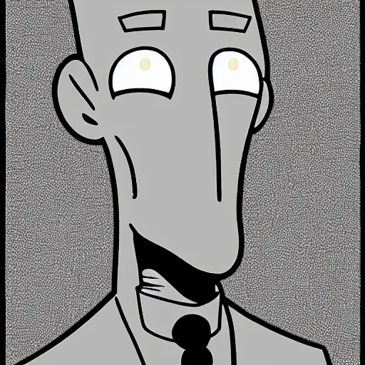 Image similar to handsome squidward, cartoon network style, strong chin, portrait