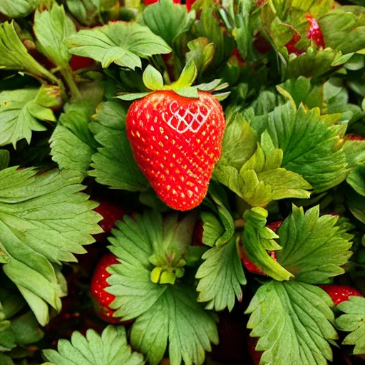 Prompt: a strawberry with legs