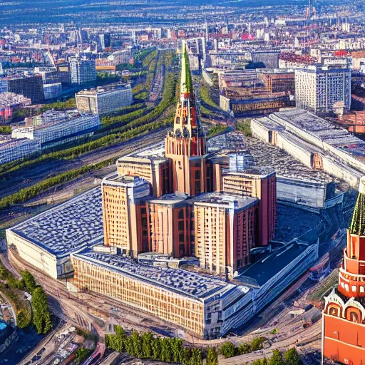 Image similar to a moscow state university, aerial photography, highly detailed, 4 k, 8 k