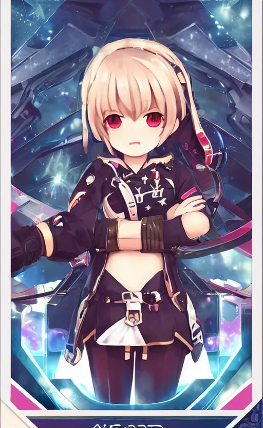 Image similar to the front of a modern trading card, high details, high resolution, azur lane style, no artifacts, noise filtered