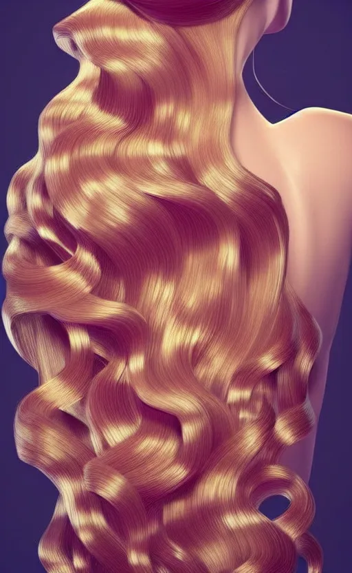 Image similar to beautiful long hairstyle, pinterest hair picture, back of the hair, photograph, 3d render, highly realistic, concept art, highly detailed, full frame, no cut off of hair