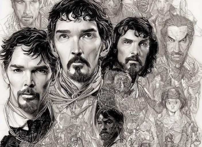 Image similar to a highly detailed beautiful portrait of stephen strange, james gurney, james jean