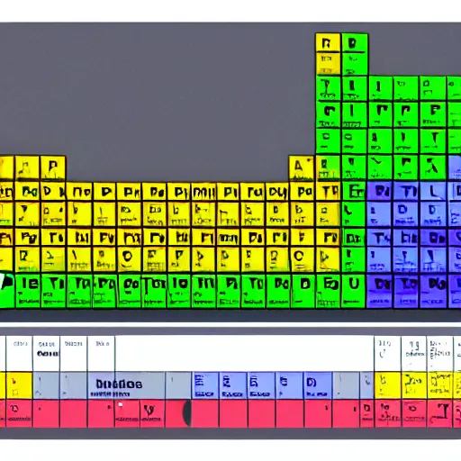 Prompt: Periodic table, realistic