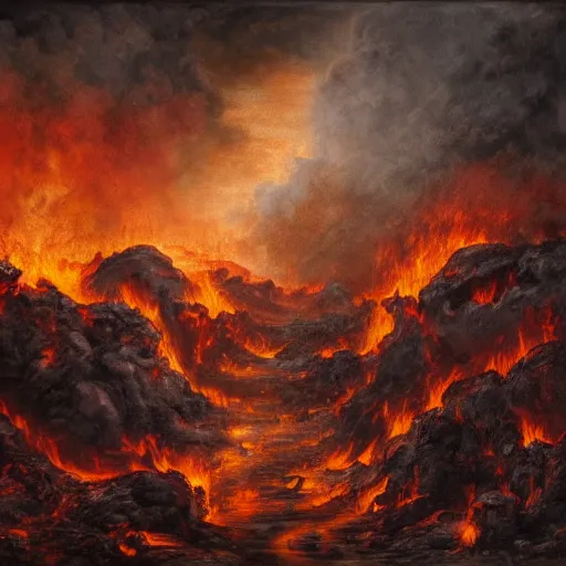 Prompt: hell, landscape, inferno
