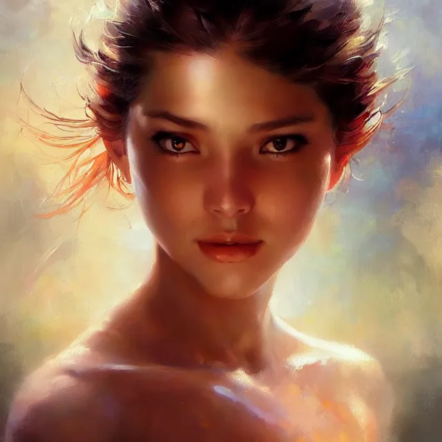 Image similar to in this whole world, you are the most beautiful. oil painting, by stanley artgerm lau, wlop, rossdraws, frank frazetta, andrei riabovitchev, marc simonetti