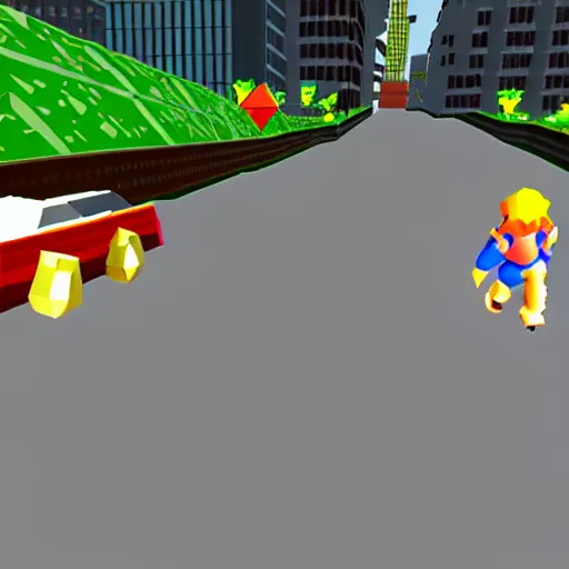 Image similar to it's always sunny in philadelphia, nintendo 6 4 screenshot, low poly, aliased