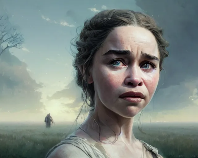 Prompt: highly detailed portrait of a emilia clarke, in the walking dead, stephen bliss, unreal engine, fantasy art by greg rutkowski, loish, rhads, ferdinand knab, makoto shinkai and lois van baarle, ilya kuvshinov, rossdraws, tom bagshaw, global illumination, radiant light, detailed and intricate environment