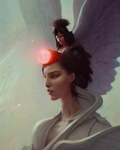 Prompt: character portrait of a mysterious angel, by peter mohrbacher, mark brooks, jim burns, marina abramovic, wadim kashin, greg rutkowski, trending on artstation