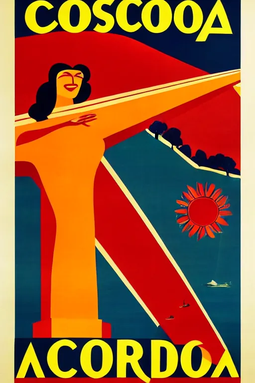 Prompt: art deco travel poster. costa rica monteverde, uncropped poster