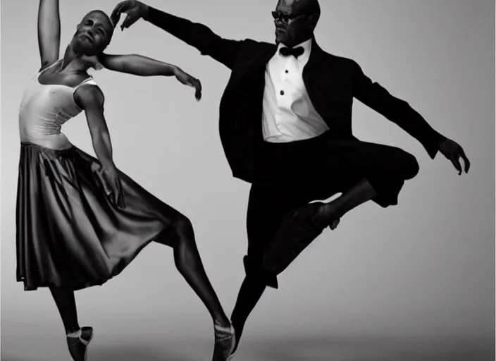 Image similar to Samuel L. Jackson as a ballerina, dancing elegantly