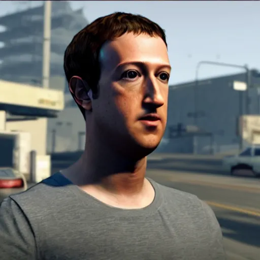 Prompt: Mark Zuckerberg in GTA V, Gameplay screenshot