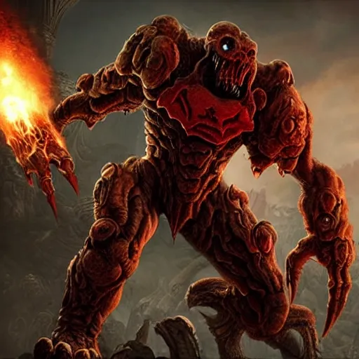 Image similar to monster from doom eternal