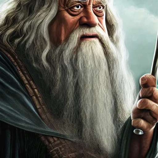 Prompt: ultra realistic illustration, danny devito as gandalf the white from lord of the rings movie, full body, high quality, highly detailrd, wide angle, illustration, digital art, full color