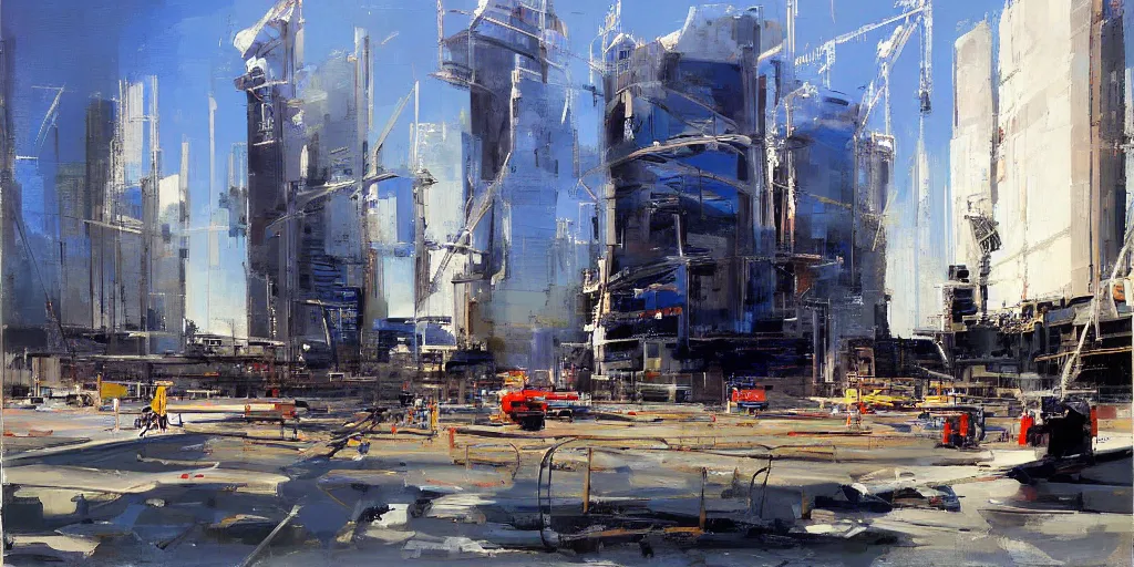 Image similar to construction, futuristic, scifi. by ben aronson