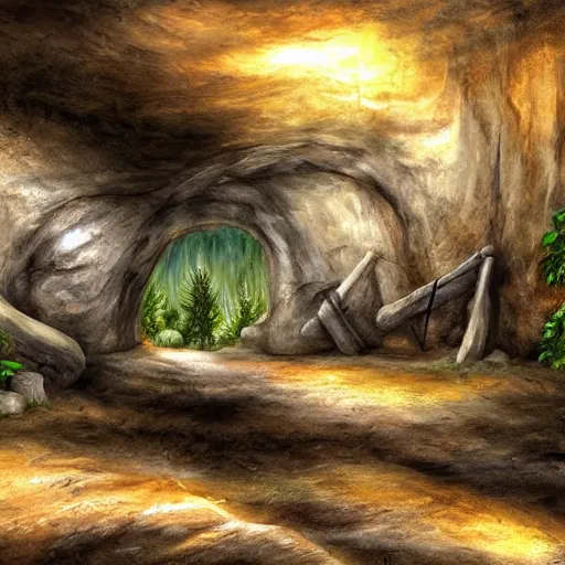 Image similar to realistic prehistoric cave drawings, cave, high quality, rocks, paint