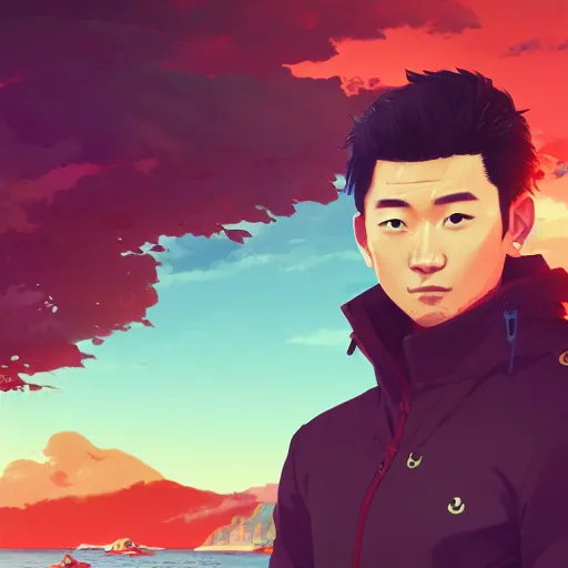 Prompt: portrait of daniel dae kim, island background, rich vivid colors, ambient lighting, dynamic lighting, 4k, official media, anime key visual, makoto shinkai, ilya kuvshinov, lois van baarle, rossdraws, detailed, trending on artstation