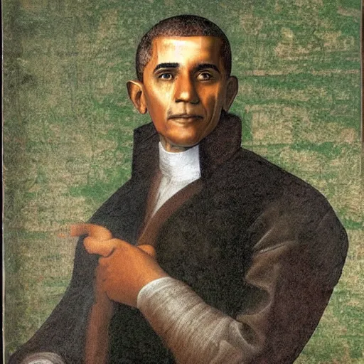 Image similar to painting of barack obama by leonardo davinci