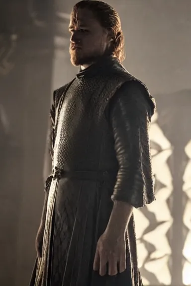 Prompt: very very intricate photorealistic photo of homelander from the boys in an episode of game of thrones, photo is in focus with detailed atmospheric lighting, award - winning details