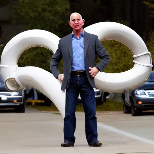 Prompt: jeff bezos with ram horns