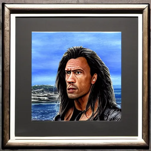 Image similar to the rock with mullet, photorealism