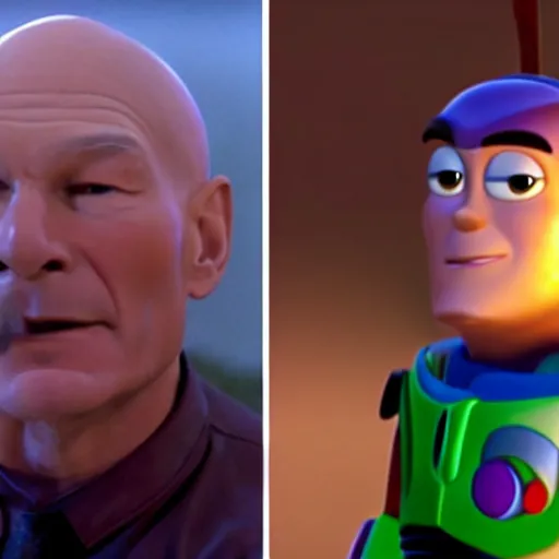 Image similar to patrick stewart as the real buzz lightyear