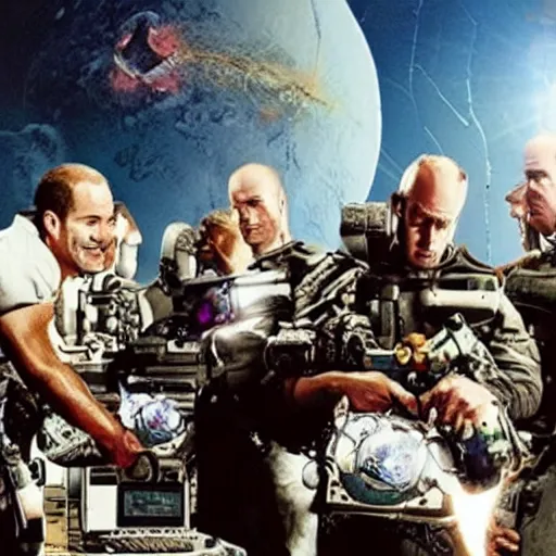 Prompt: a still from the movie armageddon crossover with the game surgeon simulator