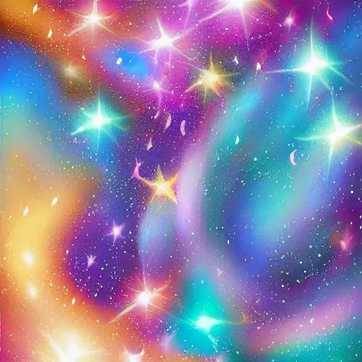 Image similar to Eternal happiness, beautiful stars, unique, digital art