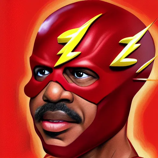 Image similar to Steve Harvey as The Flash, digital painting, highly detailed