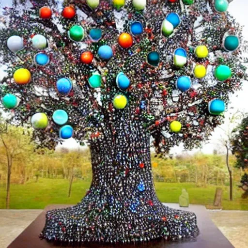 Image similar to tree made out of marbles