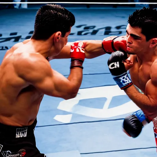 Image similar to chito vera knocks out dominick cruz via headkick, by annie leibovitz and steve mccurry, natural light, detailed face, canon eos c 3 0 0, ƒ 1. 8, 3 5 mm, 8 k, medium - format print