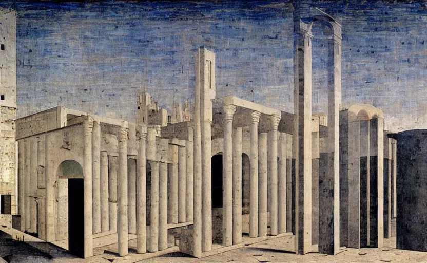 Image similar to a building in the ideal city by piero della francesca