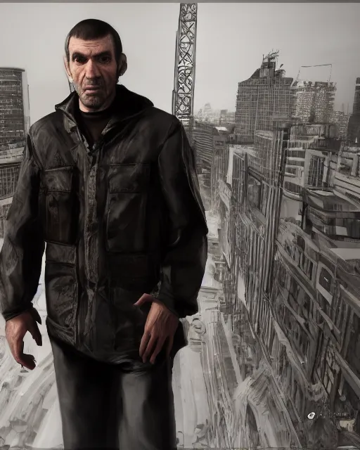 portrait photo still of real life niko bellic from gta, Stable Diffusion