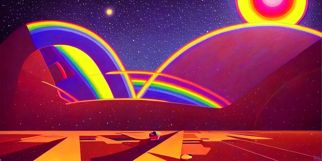 Prompt: time + space + reality, 🌈👾🌌, art deco, moebius, cinematic lighting, beautiful, elegant, oil painting,