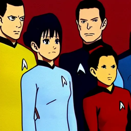 Image similar to still of Star Trek The Next Generation with Kagura from Azumanga Daioh