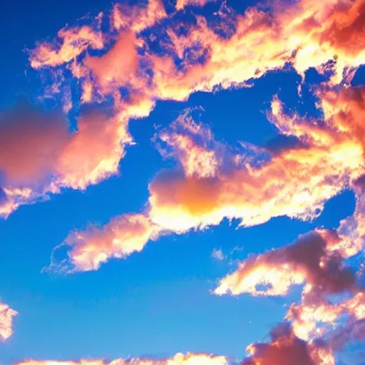 Prompt: sunset clouds in shape of angel