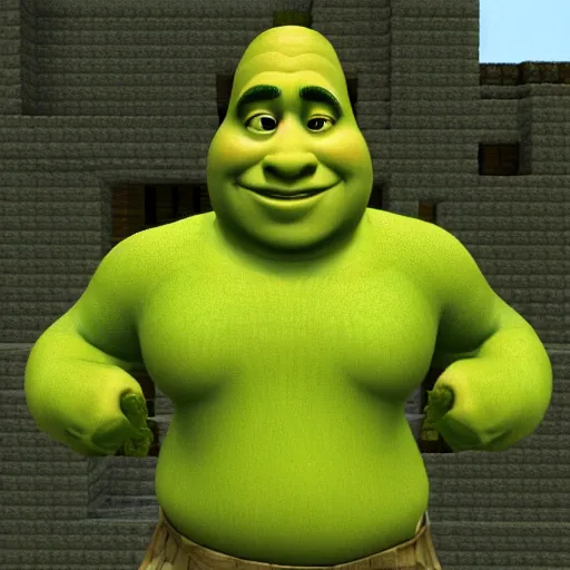 Image similar to shrek minecraft skin