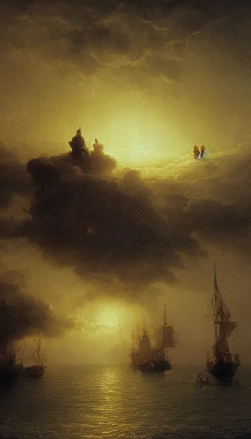 Prompt: The end of an organism, by Ivan Aïvazovski,