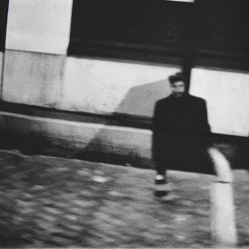 Prompt: grainy abstract expired film photo of mikky ekko, 1960s Paris by Henri Cartier-Bresson, 50mm lens cinematic, black and white filter