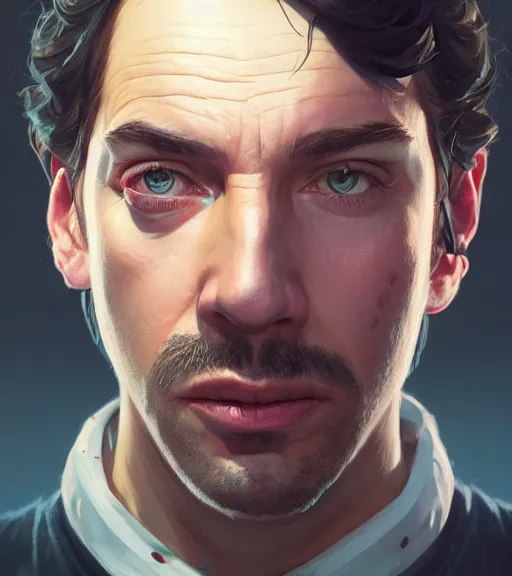 Image similar to highly detailed portrait enistein in gta v, stephen bliss, unreal engine, fantasy art by greg rutkowski, loish, rhads, ferdinand knab, makoto shinkai and lois van baarle, ilya kuvshinov, rossdraws, tom bagshaw, global illumination, radiant light, detailed and intricate environment