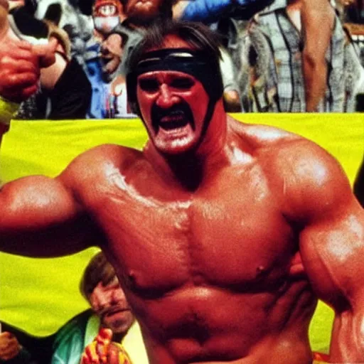 Prompt: the ultimate warrio wrestling hulk hogan