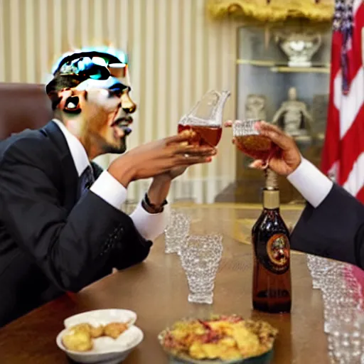 Prompt: obama drinking rakia