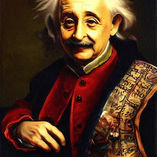 Prompt: romeo einstein portrait