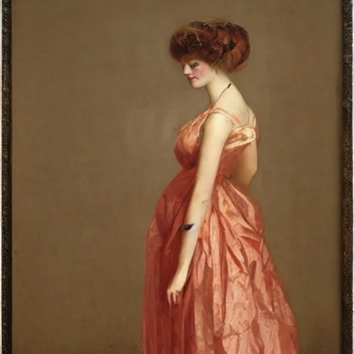 Image similar to beautiful woman in dress, by armitage arnold