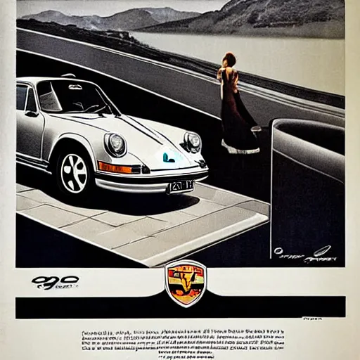 Image similar to vintage porsche 911 advertisement