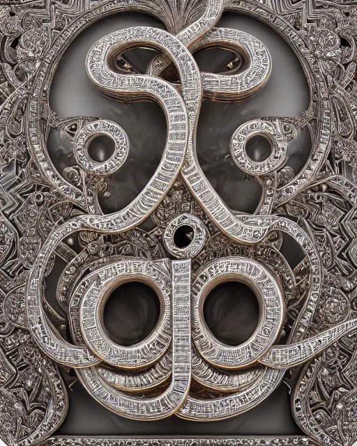 3D render of Hindi calligraphy carved in bismuth Stable Diffusion