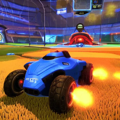 Image similar to a tank in rocket league, high resolution, high details, teaser trailer footage