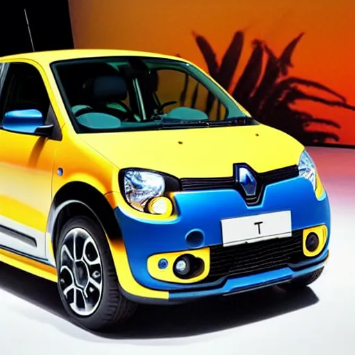 Prompt: a transformer robot made of Renault Twingo