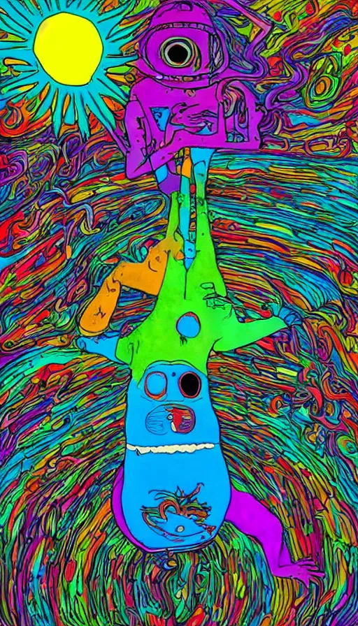 Image similar to psytrance artwork, by allie brosh